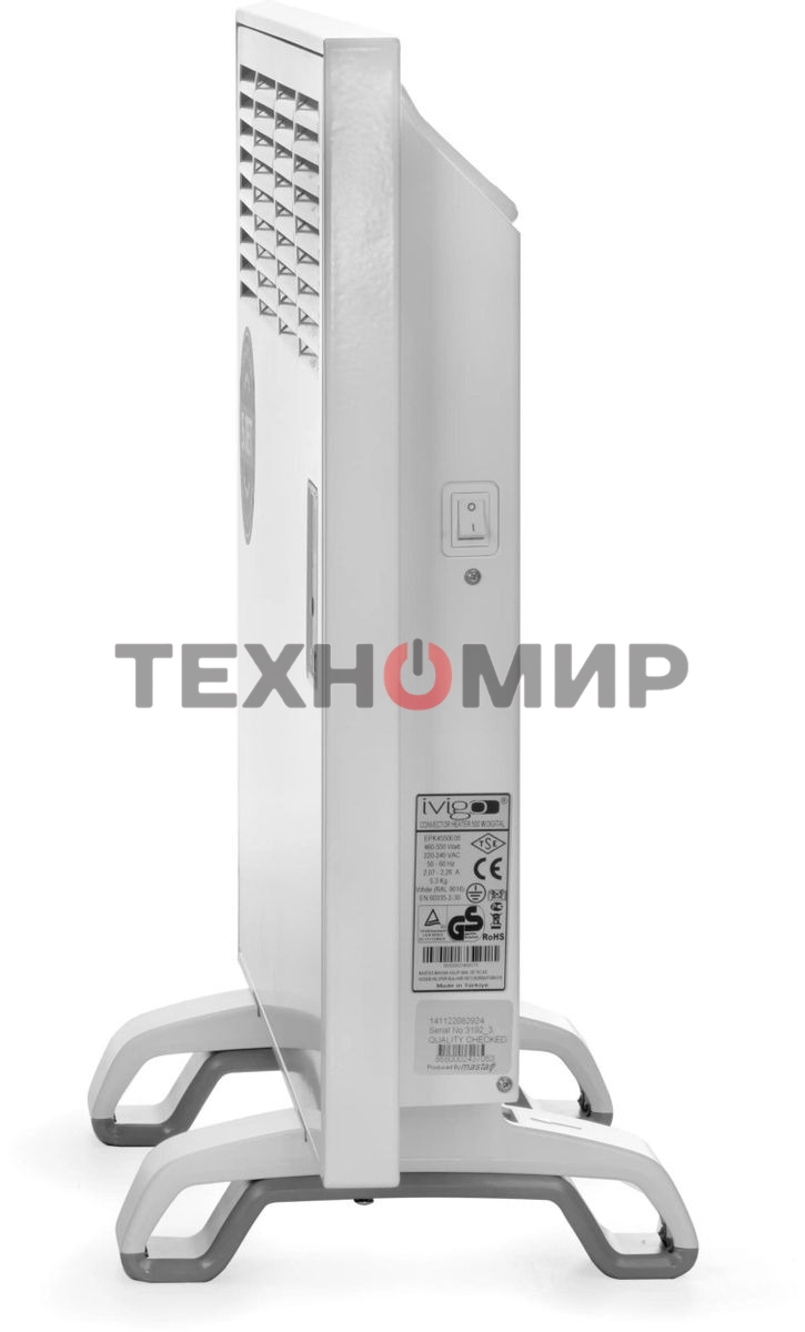 Конвектор электрический ivigo ЕPK E EPK4550E05, 500Вт, с терморегулятором, белый