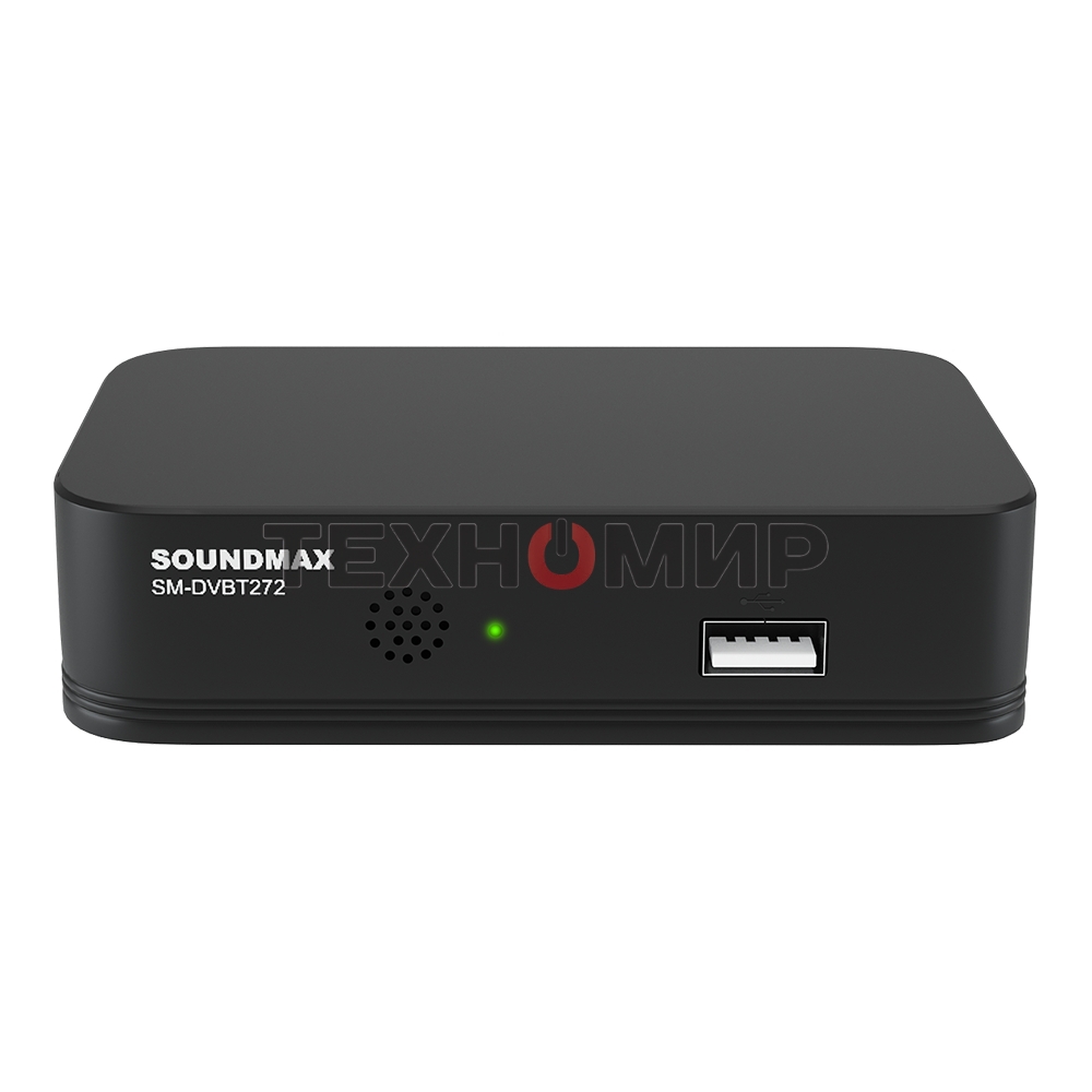 Приставка для цифрового ТВ SoundMax SM-DVBT272 черный, DVB-T2, DVB-T, DVB-C, HDMI, USB 2.0 х2