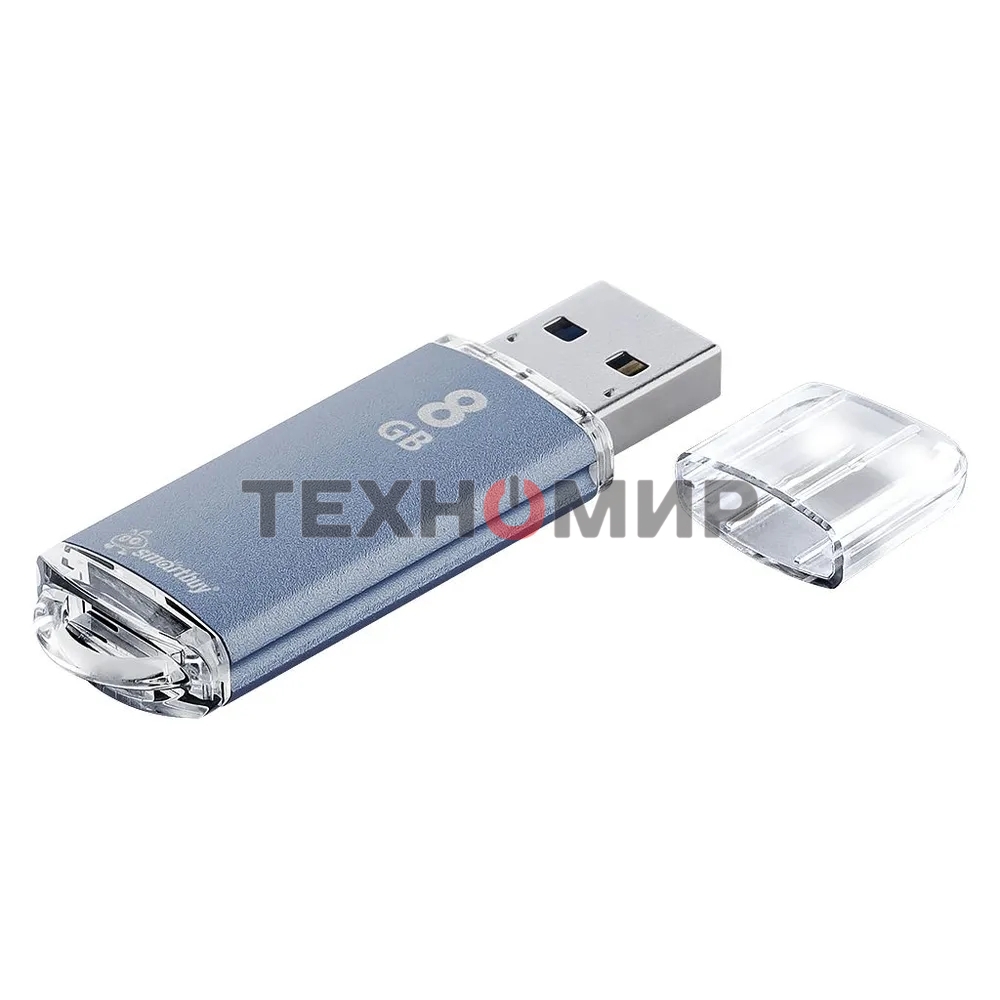 Флешка USB Smartbuy V-Cut Blue (SB8GBVC-B), 8Gb, USB 2.0, R/W 15/5, синий
