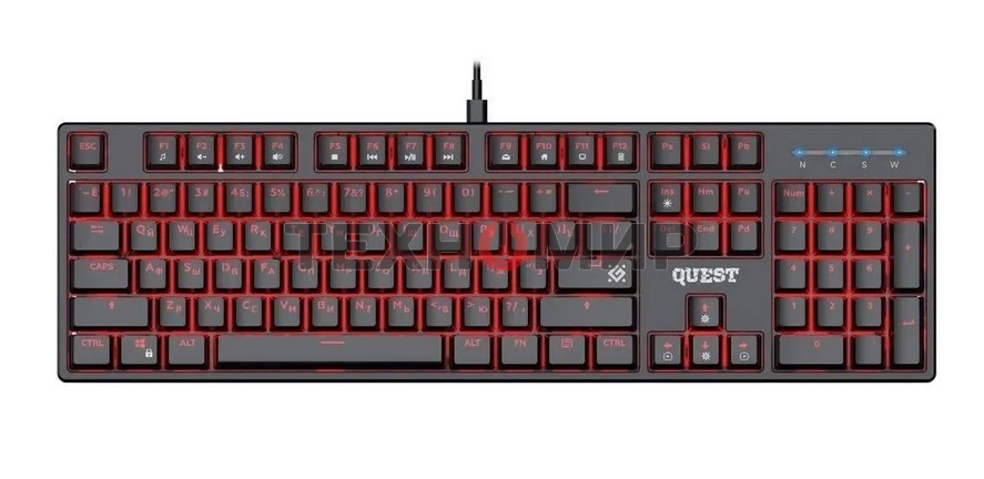 Клавиатура проводная Defender Quest GK-596 RU (45596), USB, черный