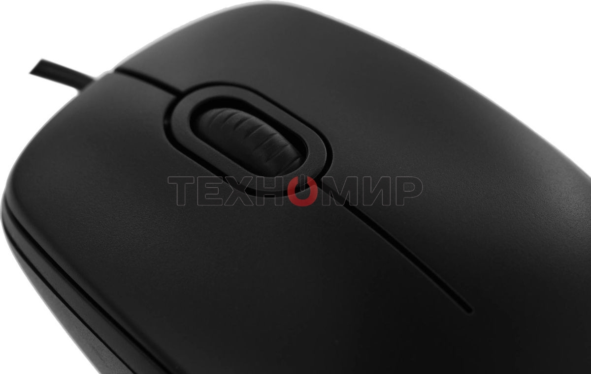 Мышь проводная Logitech B100 черный, 1000 dpi, USB, кнопки - 3