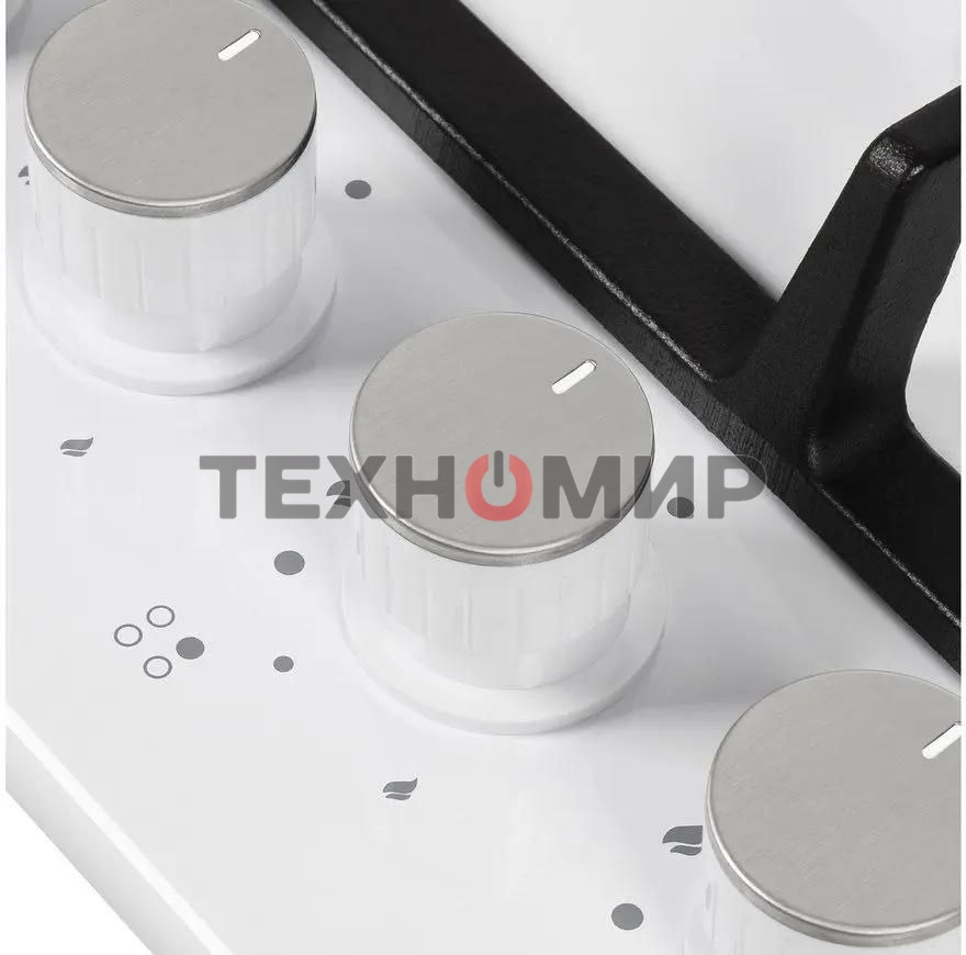 Газовая варочная панель Maunfeld EGHE.64.43CW/G, 4 конфорки, эмалированная сталь, белый