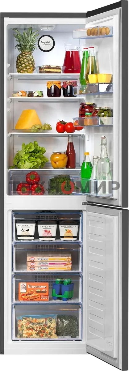 Холодильник Beko B1RCNK332G серый двухкамерный 200/100л морозилка снизу, No Frost