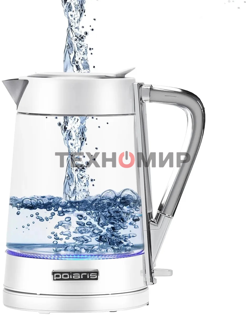 Чайник электрический Polaris PWK 1715 CGL Water Way Pro, Белый