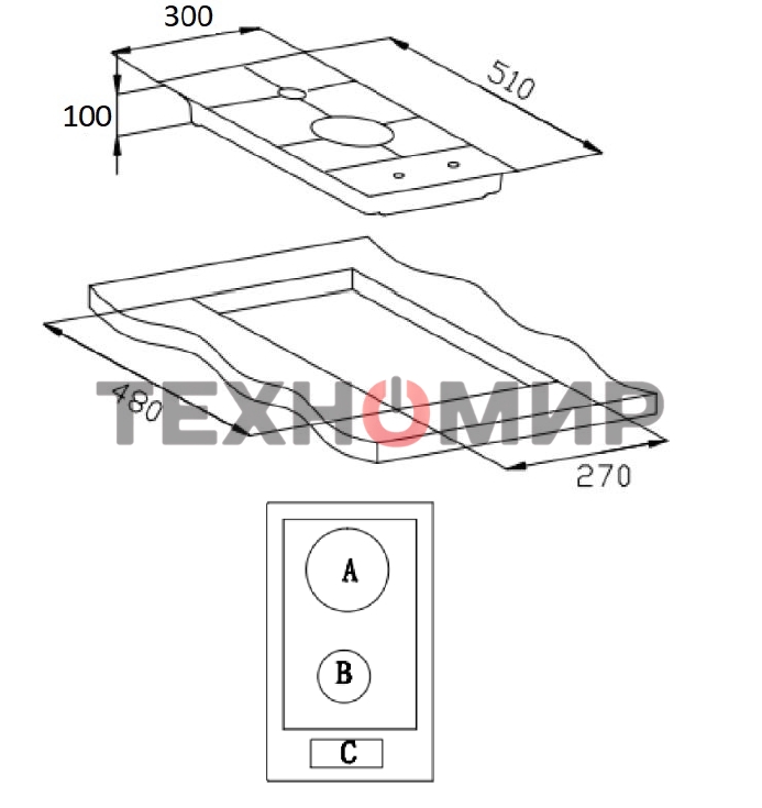 Газовая варочная панель Weissgauff HGG 320 BGR независимая, черный