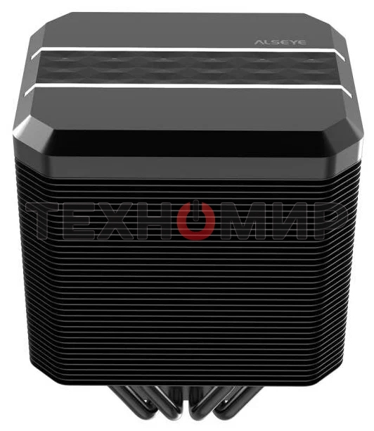 Кулер для процессора Alseye M90 черный, 92 мм, алюминий/медь, 2400 об/мин, 28 дБ, 4 pin, 180 Вт, 135 мм