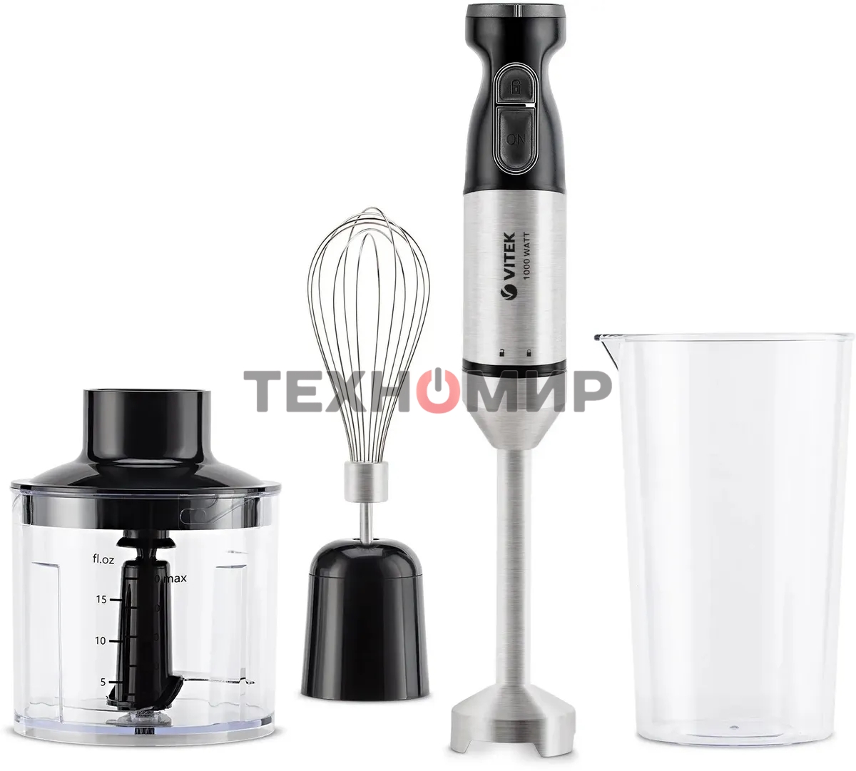 Блендер погружной Vitek VT-8545 1000 Вт, черный/серебристый