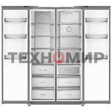 Холодильник Бирюса SBS 644 I нержавеющая сталь двухкамерный 307/291л морозилка сбоку, No Frost, Side by Side