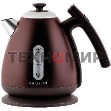 Чайник электрический Galaxy Line GL 0343, горький шоколад, металл, 2200 Вт, 1.7 л
