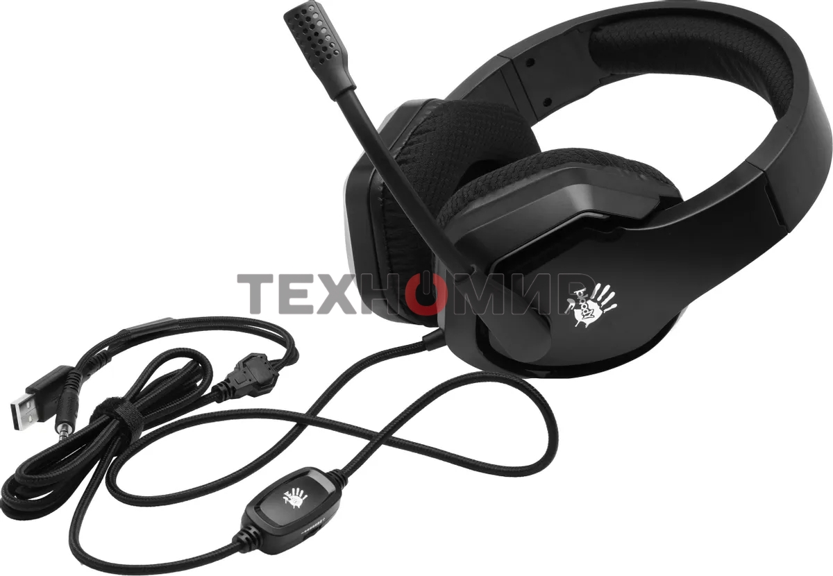 Гарнитура проводная с микрофоном A4Tech Bloody G260p черный 2м мониторные USB оголовье (G260P)