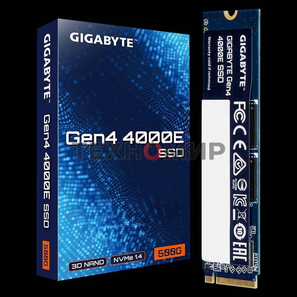 Накопитель SSD Gigabyte 4000E (G440E500G), 500Gb, PCIe 4.0 x4, M.2 2280, NVMe, R/W 3600/3000