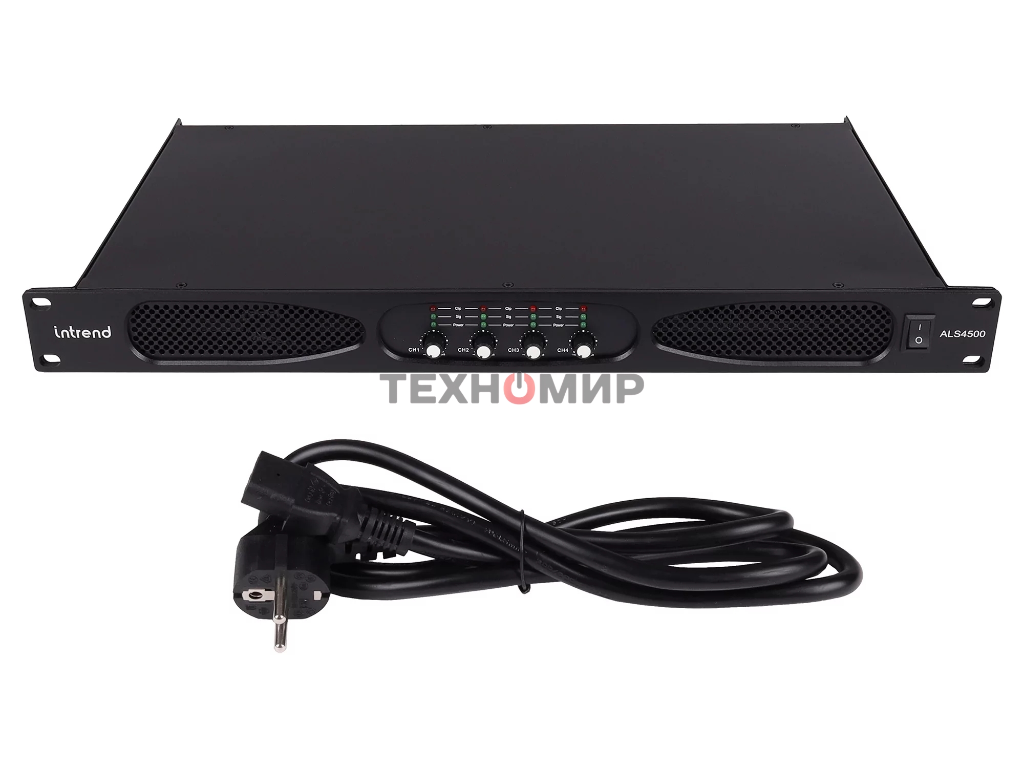 Усилитель Intrend ALS 4500 Четырехканальный, 4х500Вт/8Ом, 4х800Вт/4Ом, 2х1600Вт/8Ом