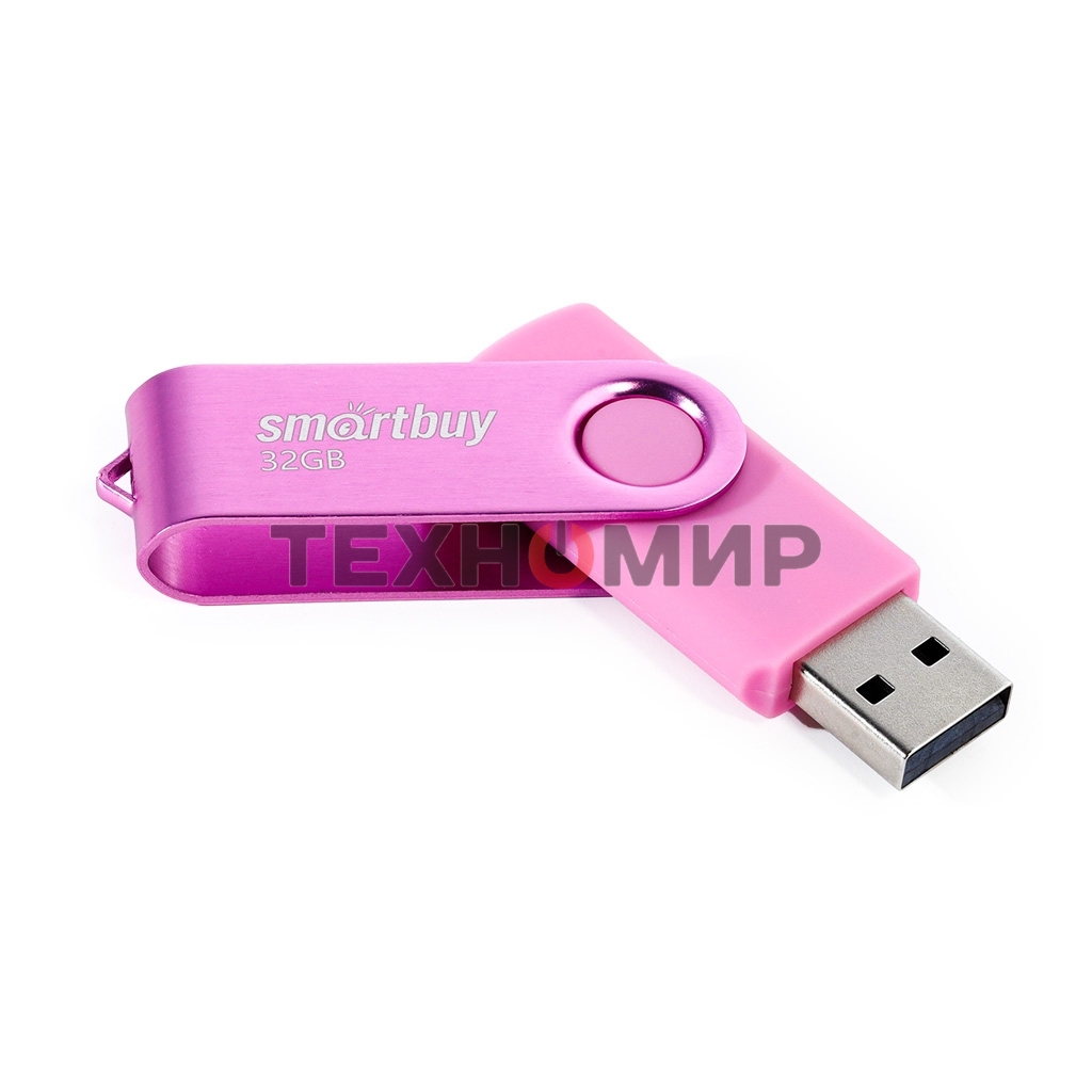 Флешка USB Smartbuy Twist Pink (SB032Gb2TWP), 32Gb, USB 2.0, R/W 15/12, розовый