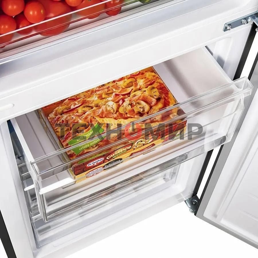 Холодильник Maunfeld MFF185SFSB черный мат. двухкамерный 211/104л морозилка снизу