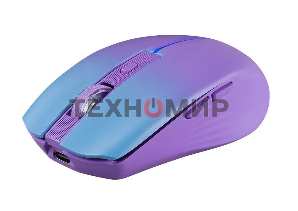 Мышь беспроводная Defender Mystery MM-301 фиолетовый, 1600 dpi, радиоканал, Bluetooth, USB, кнопки - 6