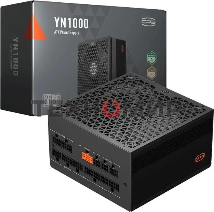 Блок питания PCCooler P5-YN1000-G1F, 1000Вт, 80 PLUS Gold, 135мм, модульный, черный