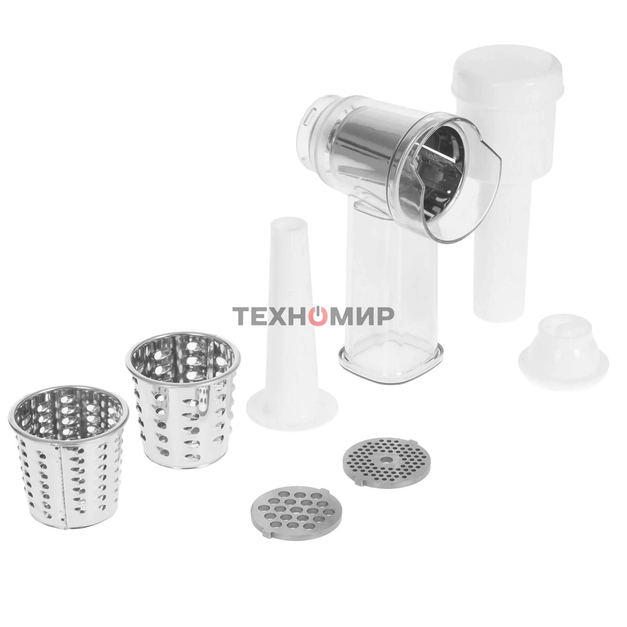 Мясорубка электрическая RENOVA MG200-R1WL белый, 2000 Вт, 2.0 кг/мин, реверс, защита от перегрузки, металлический лоток, насадки - 8