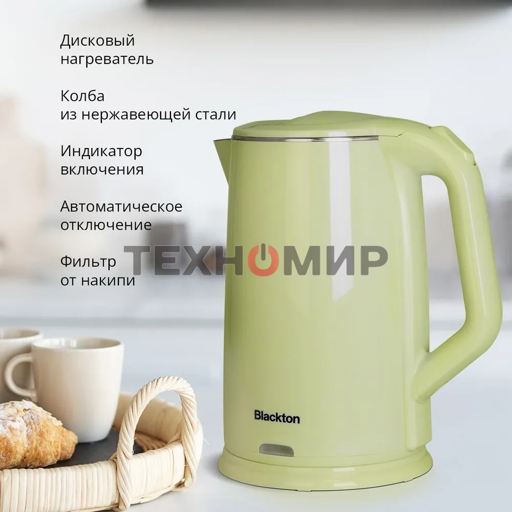 Чайник электрический Blackton Bt KT1710P зеленый, 1500 Вт, 1.8 л