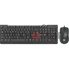 Комплект клавиатура+мышь Defender York C-777 проводной, USB, 1000 DPI, чёрный