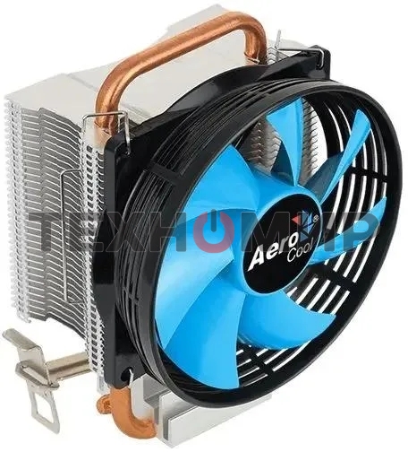 Кулер для процессора Aerocool/Formula Verkho 1-3P черный/синий, 90 мм, алюминий/медь, 2300 об/мин, 27.6 дБ, 3 pin, 100 Вт, 125 мм