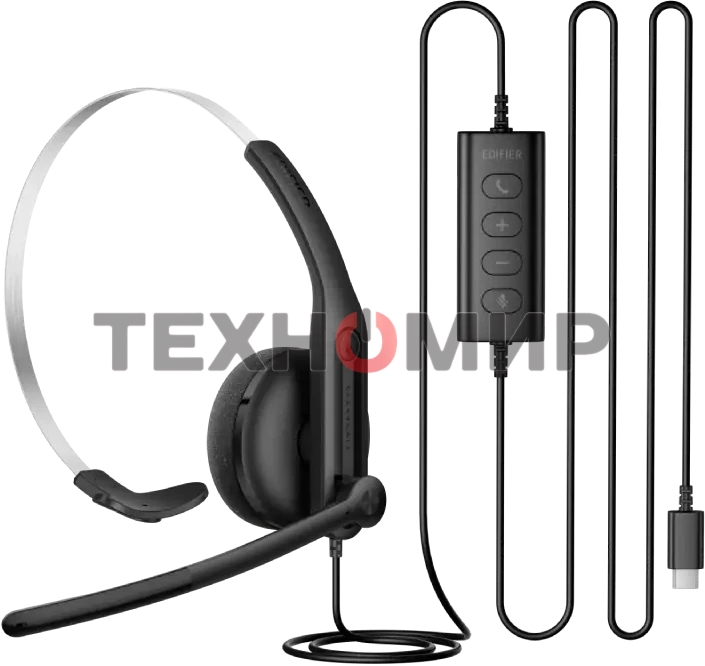 Гарнитура накладные Edifier CC100 1.5м черный проводные оголовье