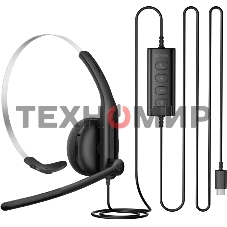 Гарнитура накладные Edifier CC100 1.5м черный проводные оголовье