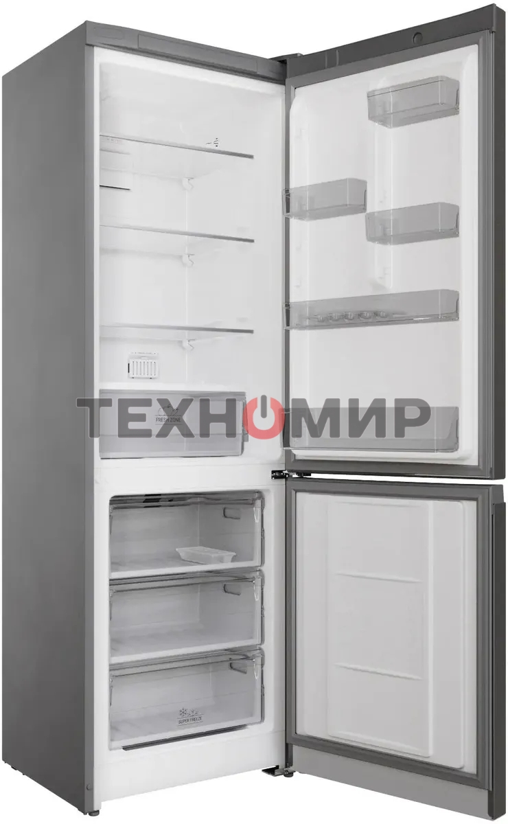 Холодильник Hotpoint HT 5180 MX нержавеющая сталь/серебристый двухкамерный 220/78 л морозилка снизу, No Frost
