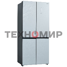 Холодильник Бирюса CD 496 TWG текстурированное белое стекло трехкамерный 334/162л морозилка снизу, NoFrost, Side by Side