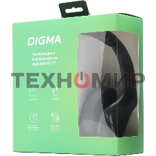 Гарнитура накладные Digma BT-17 черный беспроводные bluetooth оголовье