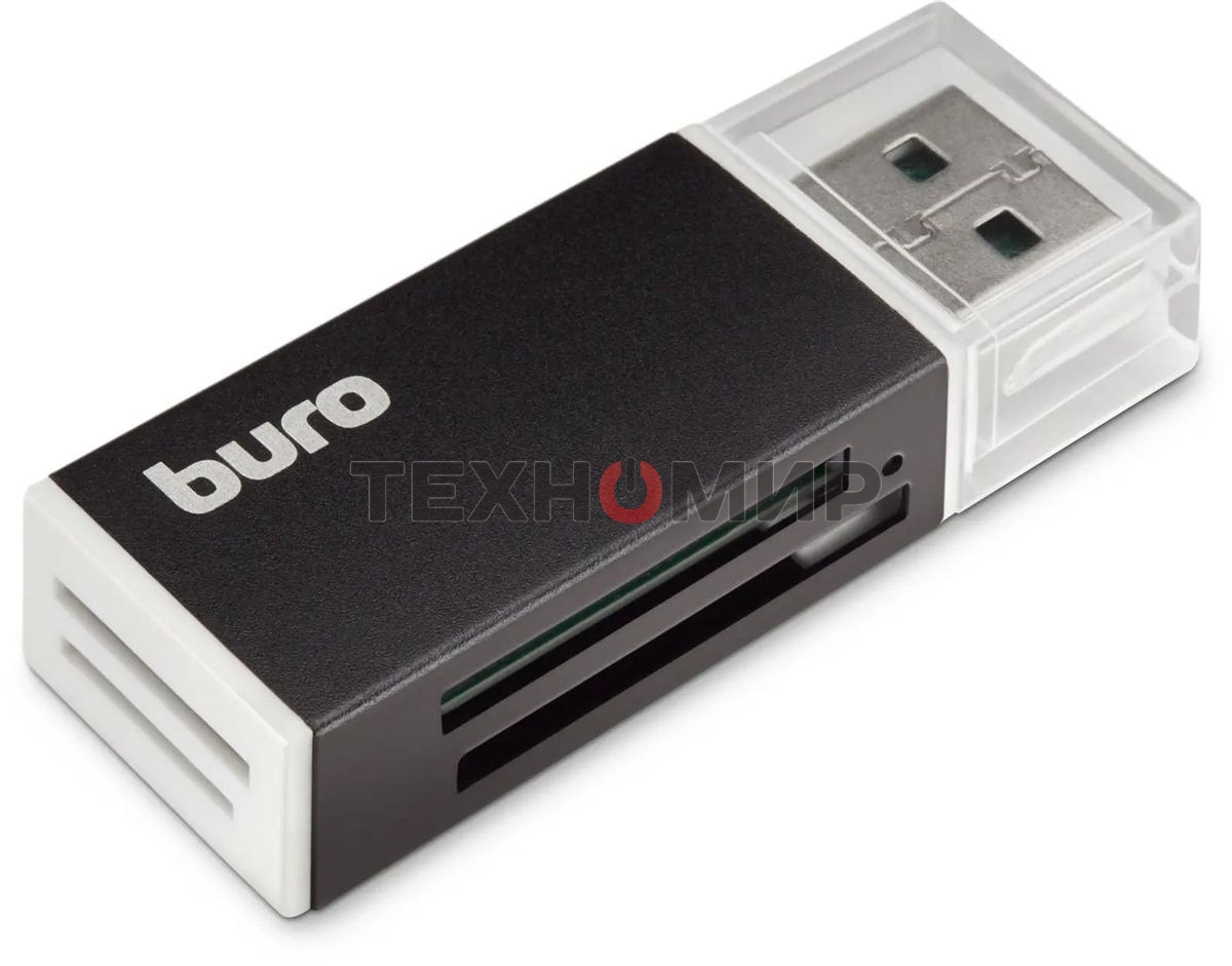 Кард-ридер Buro BU-CR-3104/черный/MMC/MS/MS Duo/MS Pro/RS-MMC/SD/SDHC/TF/mini-SD/USB 2.0/пластик