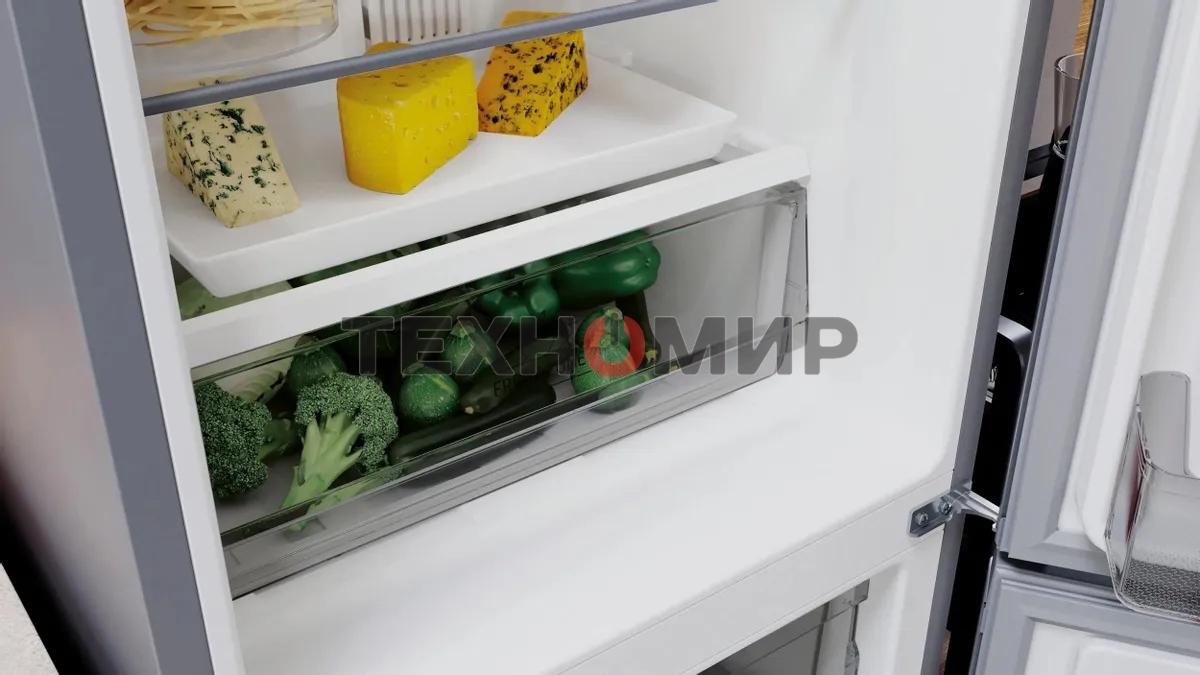 Холодильник Hotpoint HT 5180 MX нержавеющая сталь/серебристый двухкамерный 220/78 л морозилка снизу, No Frost