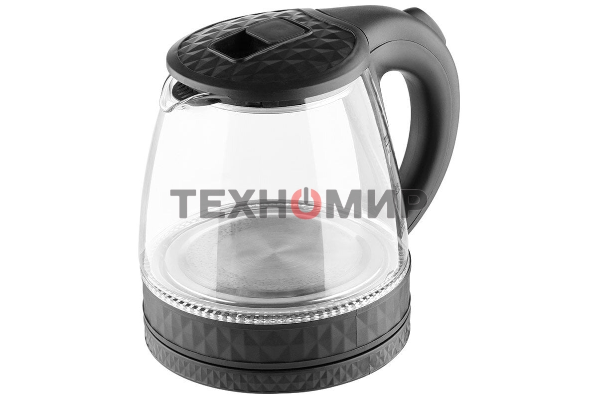 Чайник электрический Homestar HS-1053 1.2 л, стекло/пластик, черный