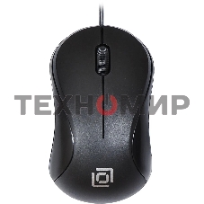Мышь проводная Oklick 115S черный, 1200 dpi, USB, кнопки - 3