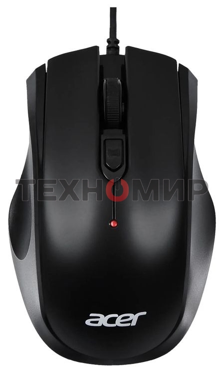Мышь проводная Acer OMW020 черный, 1600 dpi, USB, кнопки - 4