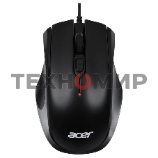 Мышь проводная Acer OMW020 черный, 1600 dpi, USB, кнопки - 4