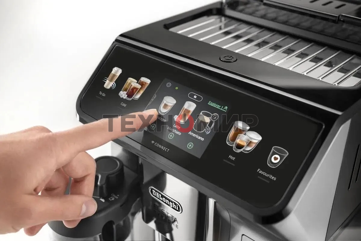 Кофемашина автоматическая DeLonghi Eletta Explore ECAM450.65.S серебристый, исп. кофе - зерновой/молотый, 1.8 л, 1450 Вт, 19 бар