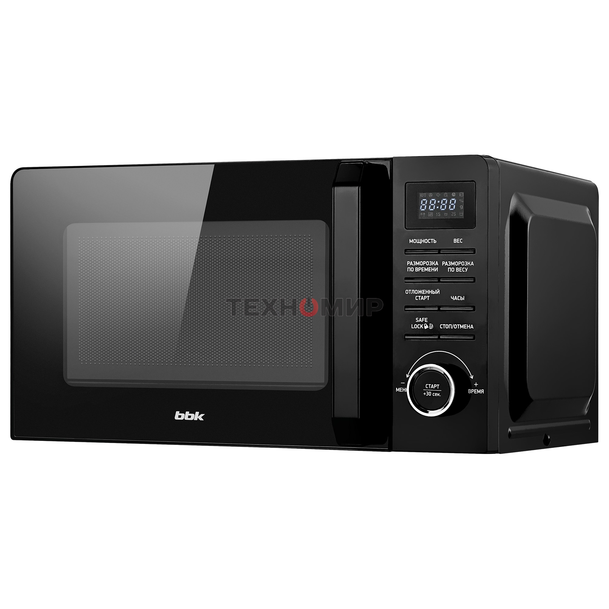 Микроволновая печь BBK 20MWS-723T/B черный, 20 л, 700 Вт, переключатели - кнопки, тактовый механизм