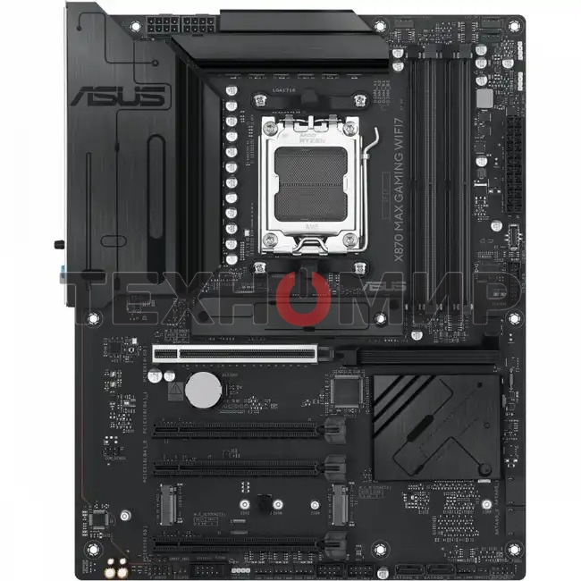 Материнская плата ASUS X870 MAX GAMING WIFI7, AM5, AMD X870, 4xDDR5, 4xSATA, 3xM.2, 1xPCIe 5.0 x16, 2xPCIe 4.0 x16, 1xPCIe x1, 1xHDMI, 2xUSB-C 40Gbps (USB4), 1xUSB-A 10Gbps, 3xUSB-A 5Gbps, 4xUSB-A 2.0, 1x2.5Gb LAN, Wi-Fi 7, Bluetooth 5.4, 3x3.5 мм, 7.1, A