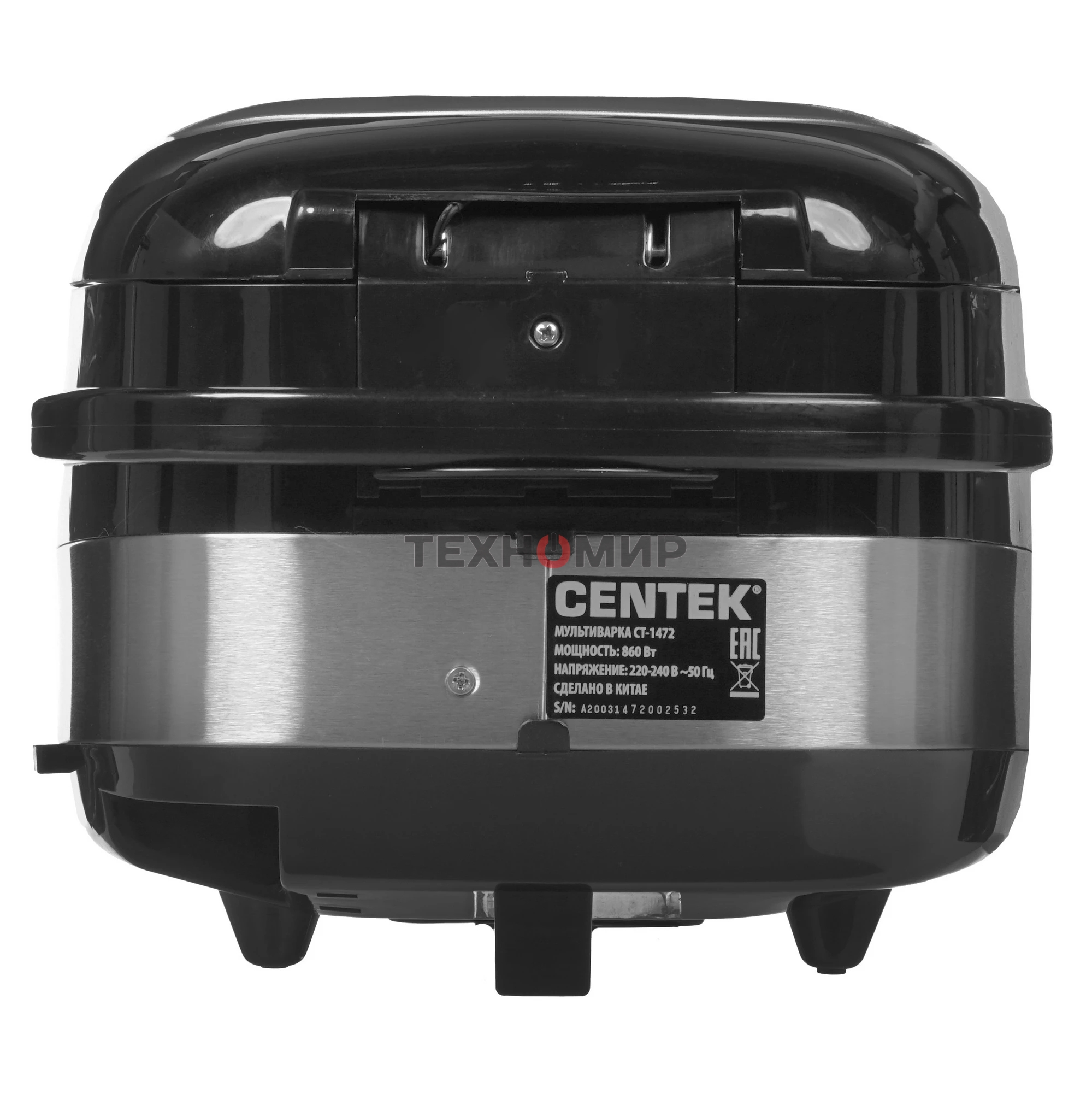 Мультиварка Centek CT-1472 Ceramic черный/сталь, 860 Вт, 5.0 л, LED, 21 программа