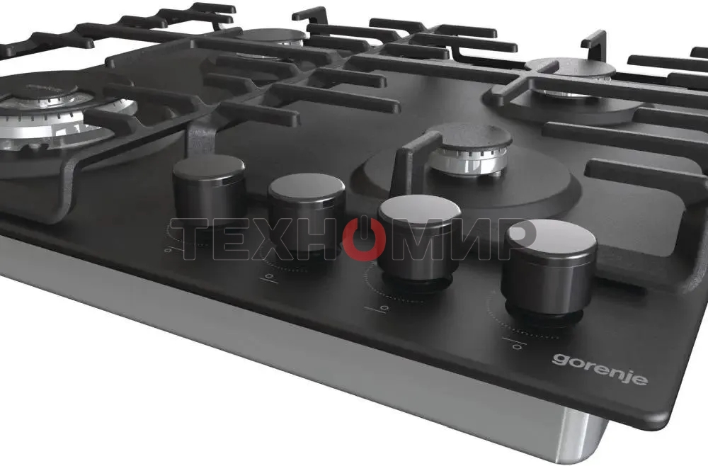 Газовая варочная панель Gorenje GW642SYB, 4 конфорки, эмалированная сталь, черный