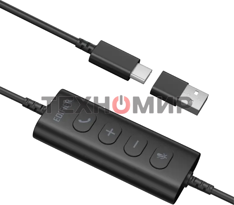 Гарнитура накладные Edifier CC100 1.5м черный проводные оголовье