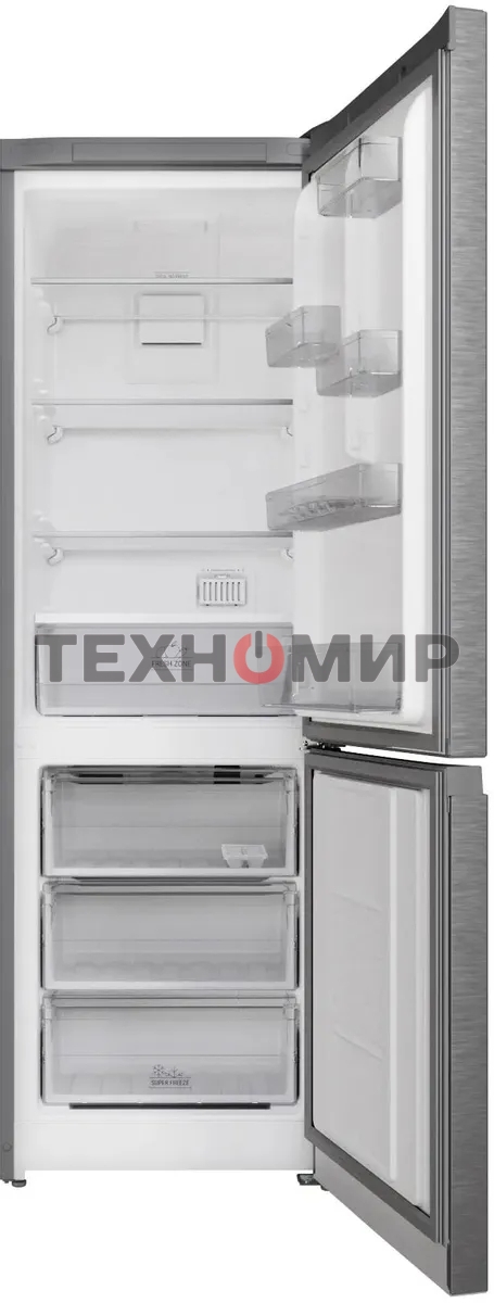 Холодильник Hotpoint HT 5180 MX нержавеющая сталь/серебристый двухкамерный 220/78 л морозилка снизу, No Frost