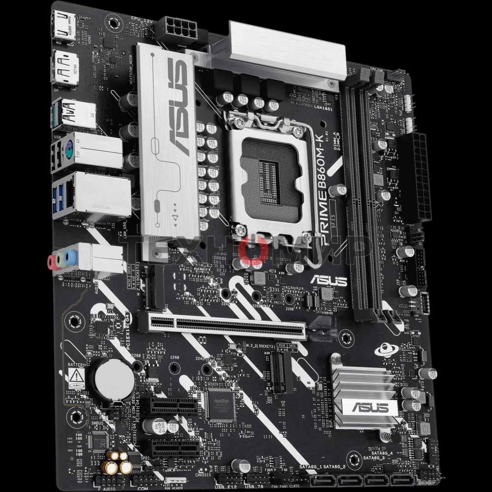 Материнская плата ASUS PRIME B860M-K, LGA 1851, Intel B860, 2xDDR5, 4xSATA, 2xM.2, 1xPCIe 4.0 x16, 2xPCIe 4.0 x1, 1xHDMI, 1xDP, 1x 2.5Gb LAN, 1xUSB-A 10Gbps, 3xUSB-A 5Gbps, 3xUSB-A 2.0, 3x3.5 мм, 7.1, mATX