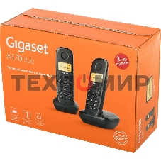 Радиотелефон Dect Gigaset A170 DUO черный (труб. в компл.:2шт) АОН