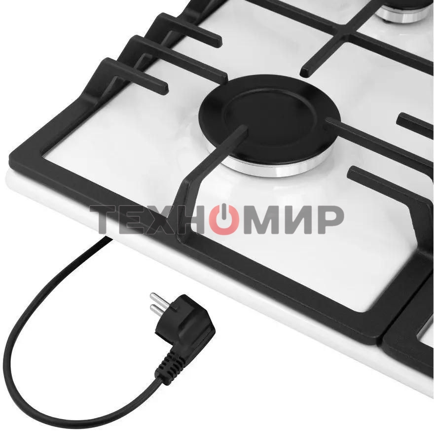 Газовая варочная панель Maunfeld EGHE.64.43CW/G, 4 конфорки, эмалированная сталь, белый