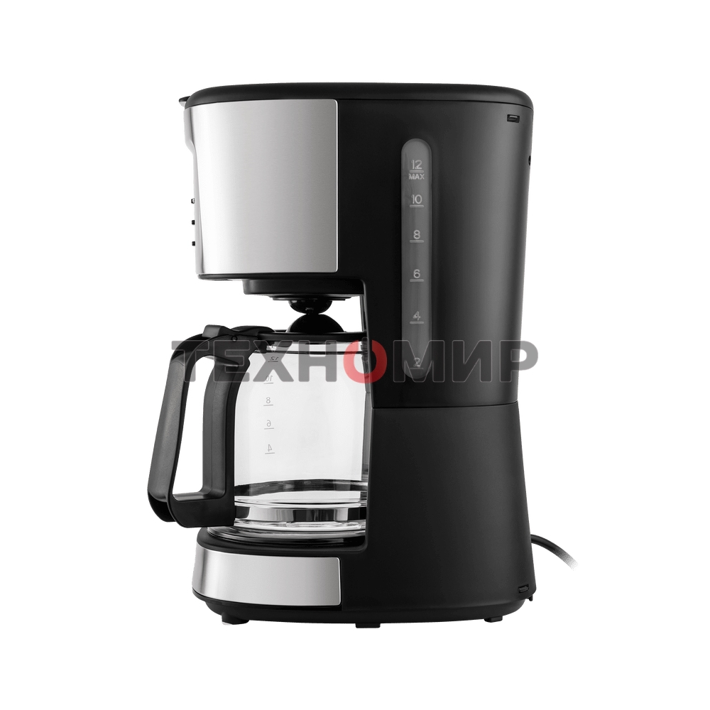 Кофеварка капельная Maunfeld MF-722S серебристый/черный, исп. кофе - молотый, 1.5 л, 900 Вт.