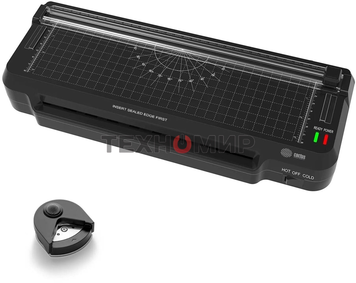Ламинатор Cactus CS-LAB-F1 черный A4 (70-125мкм) 25 см/мин (2 вал.) хол. лам. лам. фото