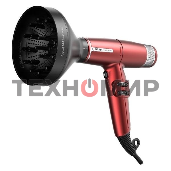 Фен GA.MA IQ LITE красный, 1600 Вт, компактный, ионизация