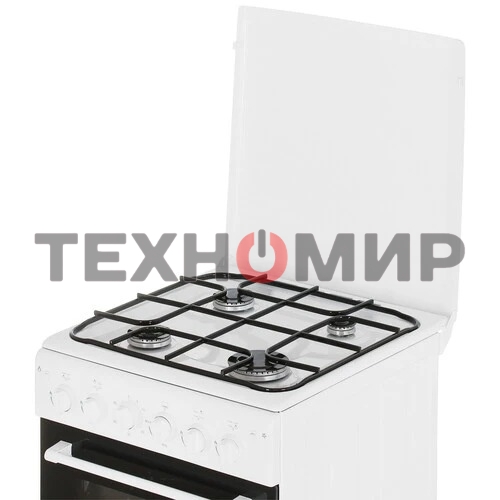 Плита газовая Cezaris ПГ 2150-10 белый, конфорок 4 шт, духовка 43 л, 51 см x 85 см x 55 см