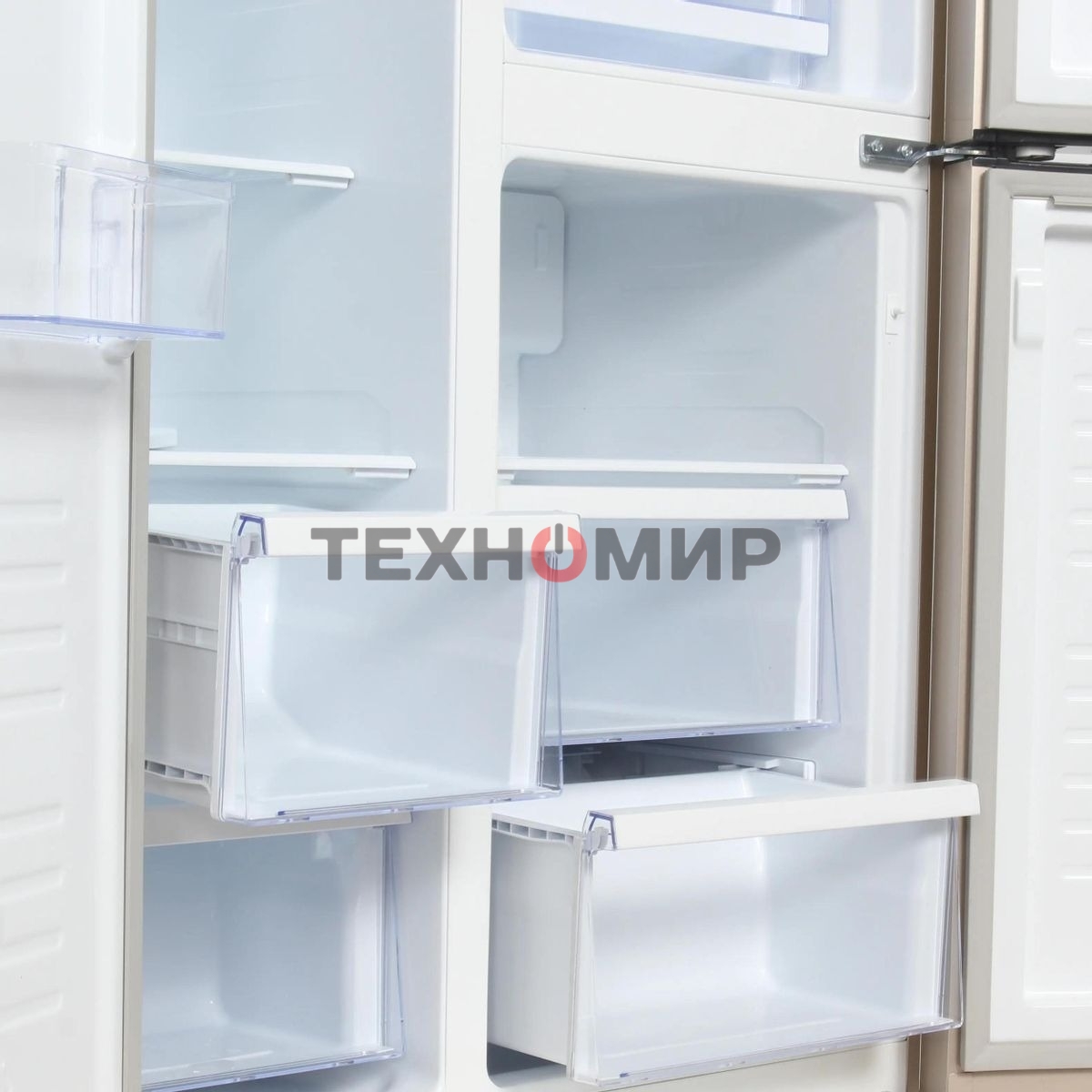 Холодильник Hyundai CS6073FV шампань трехкамерный 329/223л морозилка сбоку, No Frost, Side by Side